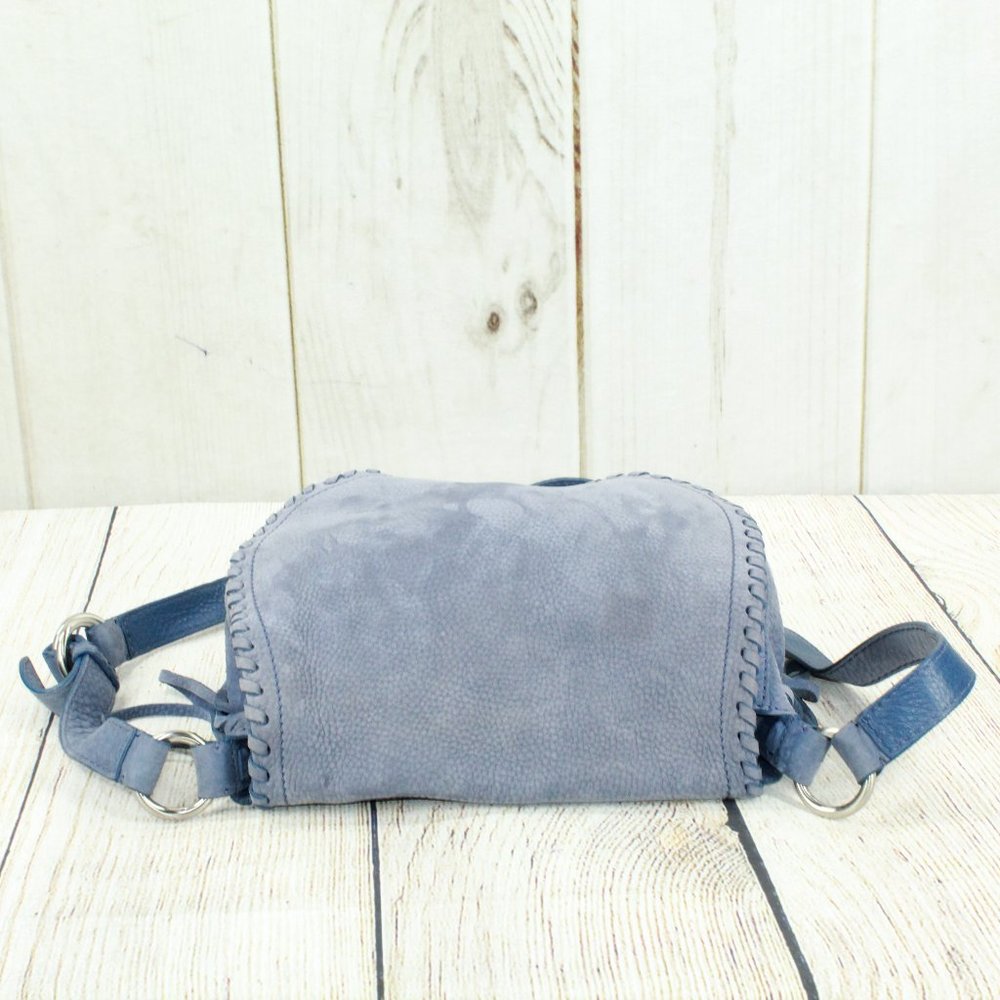 Cole Haan Blue Suede Flap Crossbody Purse Shoulder - Picture 8 of 11